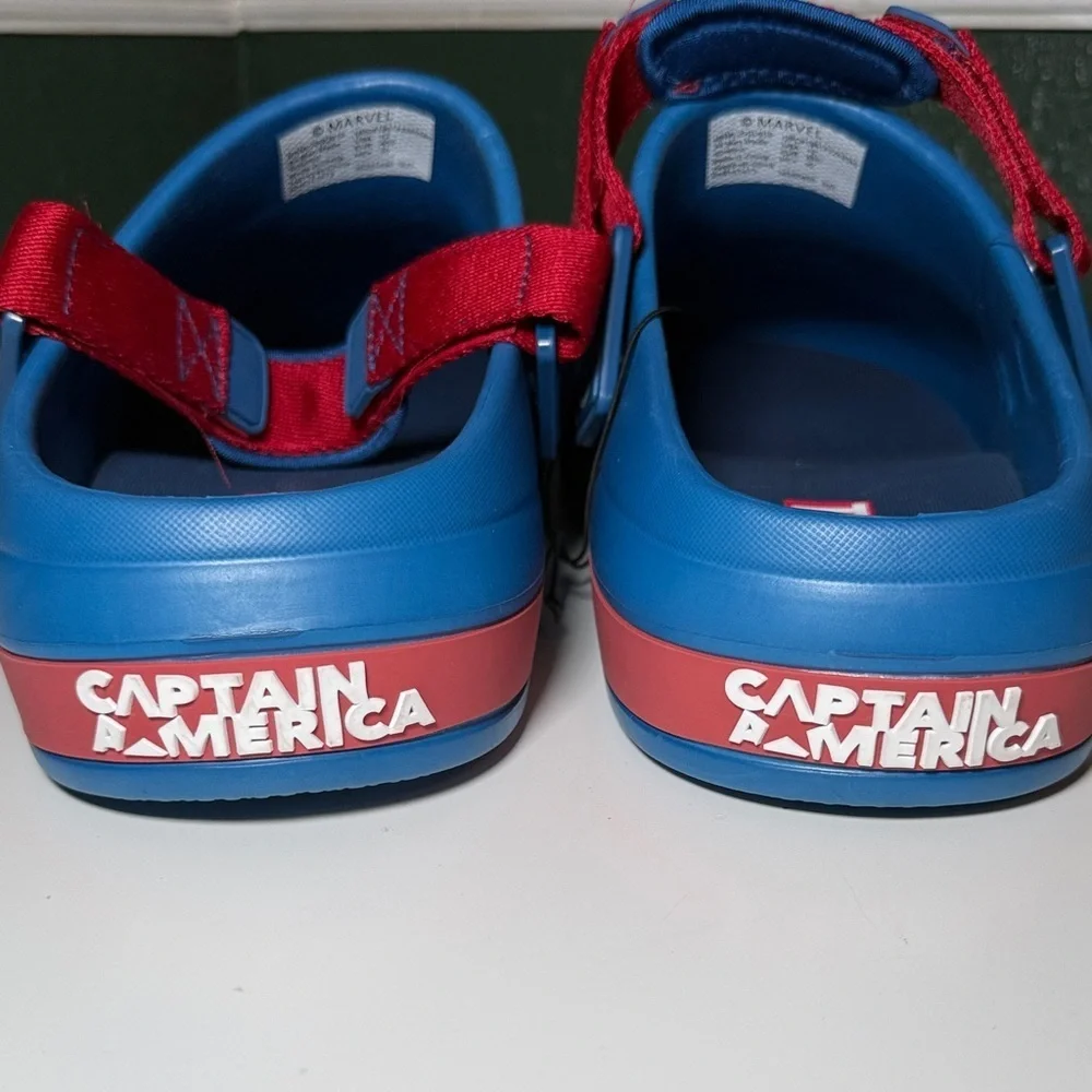 NEW! Marvel Captain America Men's Clog Slides Sandals Size 12 Shoes